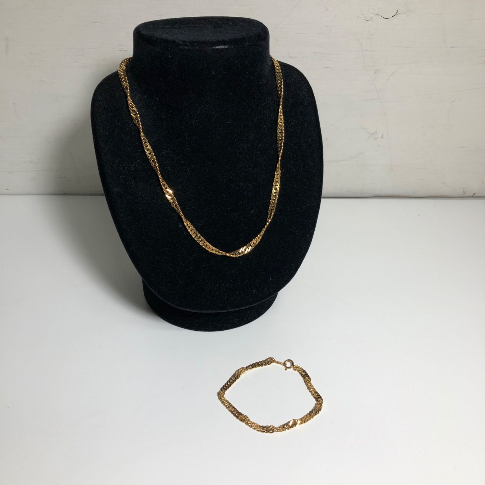 ☆K18 750 ツイストチェーン ネックレス&ブレスレット 刻印あり 25g 