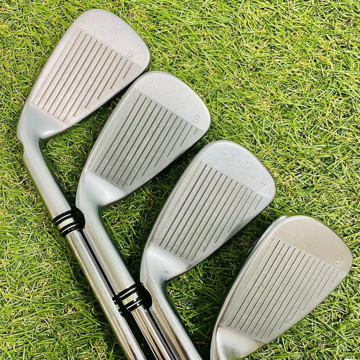 【良品】豪華8本 ピン G425 緑ドット メンズアイアンセット スチール S 良品】豪華8本 ピン G425 緑ドット メンズアイアンセット
