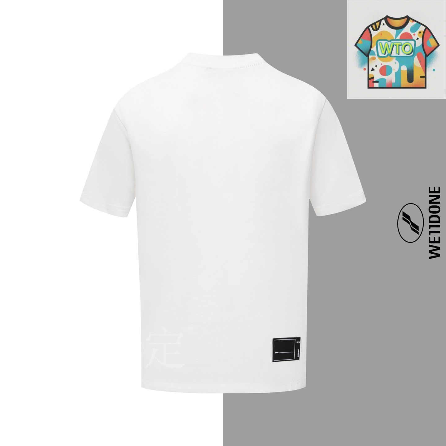 今日特価】WE11DONE Multi-Row Letter Print Crew Neck T-Shirt