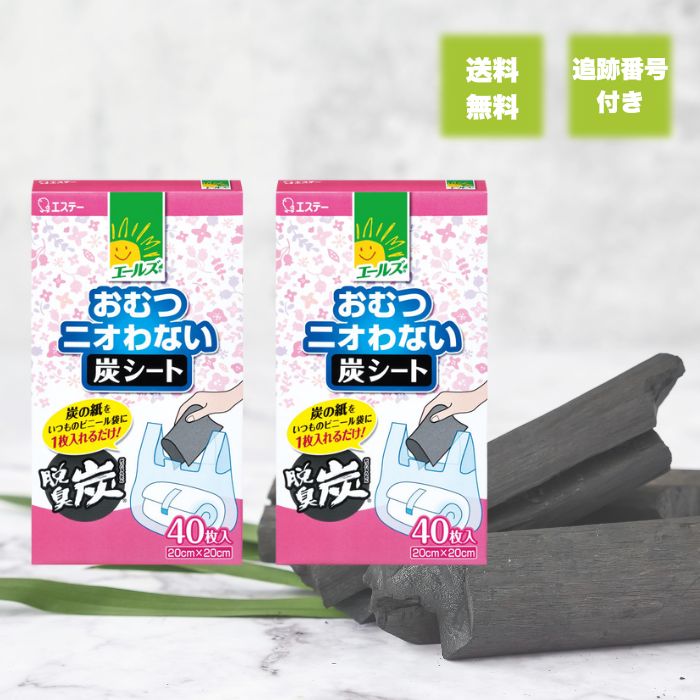 エールズ おむつニオわない炭シート 40枚入 2個セット エステー 脱臭炭