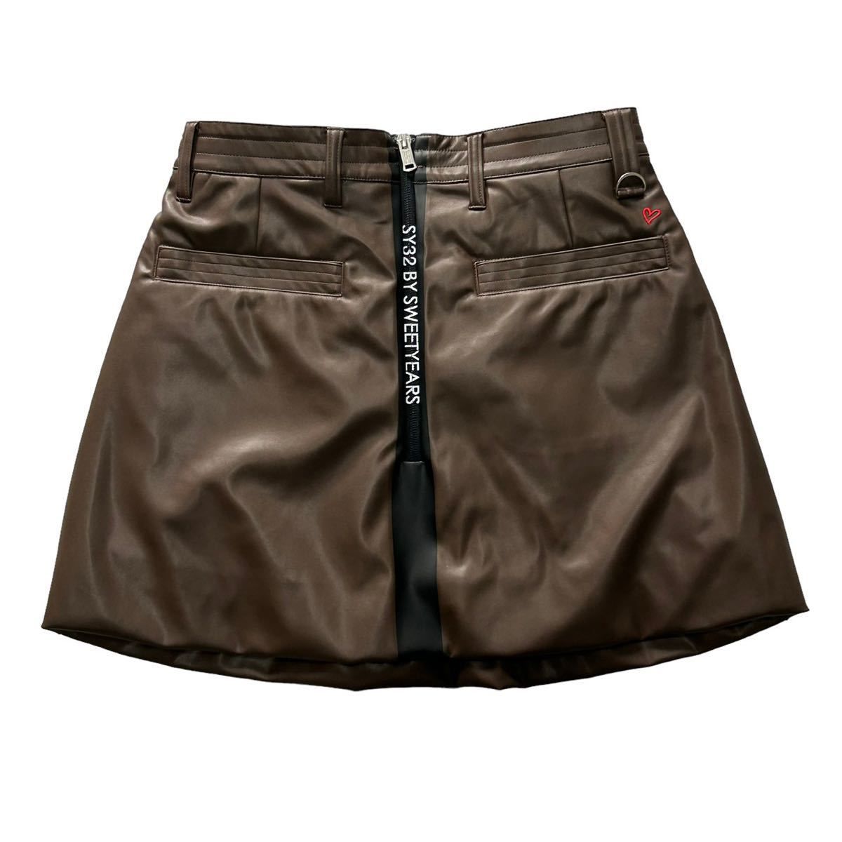 未使用 ゴルフ レディース/女性用 SY32 フェイク レザースカート
