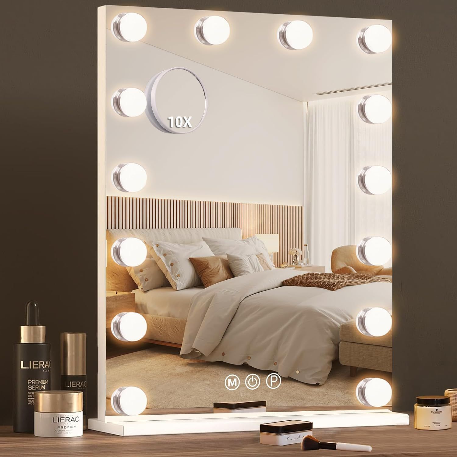 新登場モデルドレッサーセットスライド鏡大容量収納 3色+10段階明る