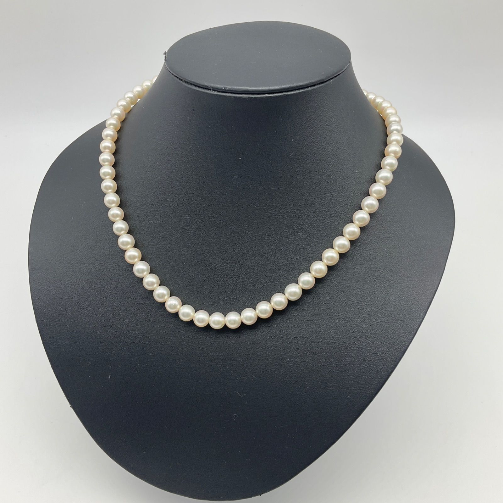 MIKIMOTO ミキモト パール 本真珠 7mm ネックレス 46cm K14 WG 