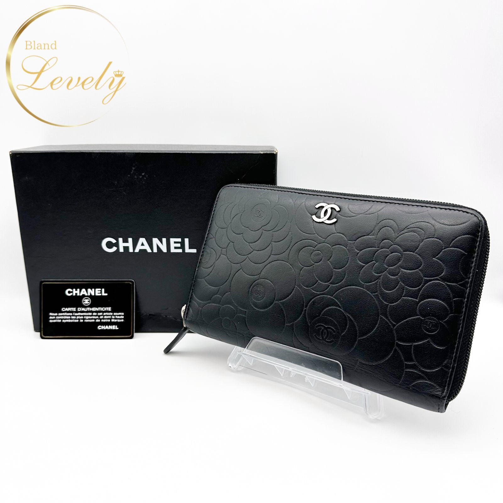 CHANEL シャネル カメリア ラムスキン オーガナイザー ラウンド 
