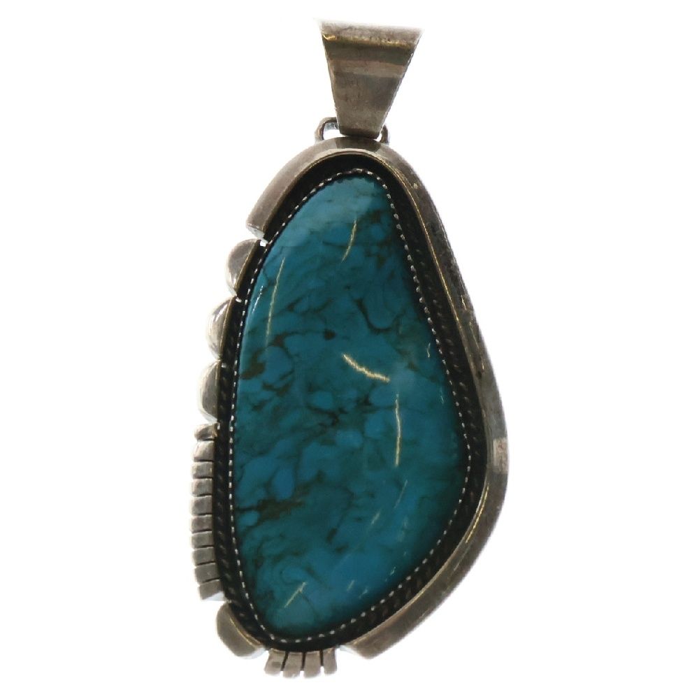 INDIAN JEWELRY インディアンジュエリー ナバホ族 ターコイズ付きネックレストトップ シルバー