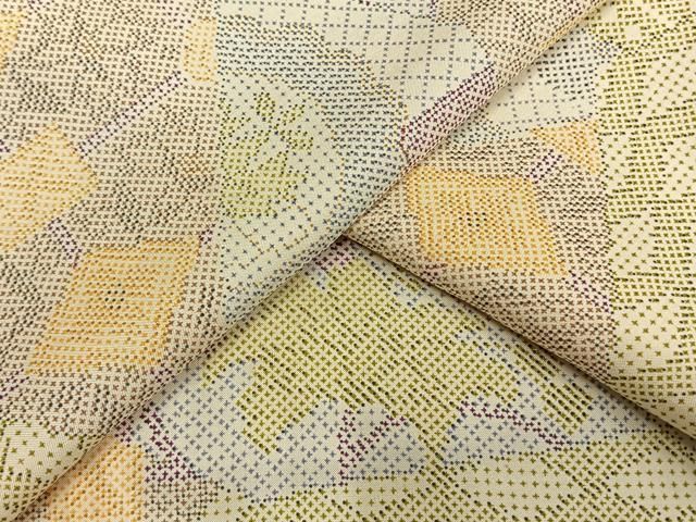 平和屋着物▽本場大島紬 単衣 切嵌流水花文 正絹 逸品 AAAZ2327jh