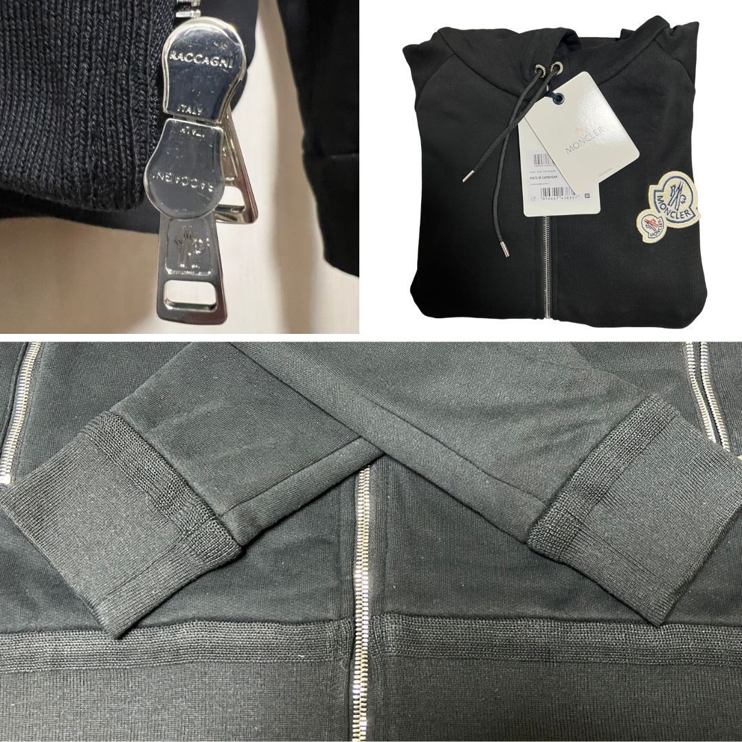 MONCLER モンクレール　ダブルロゴワッペン　パーカー　ブラック ☆新品未使用タグ付き・本物保証☆MONCLER ダブルロゴワッペン