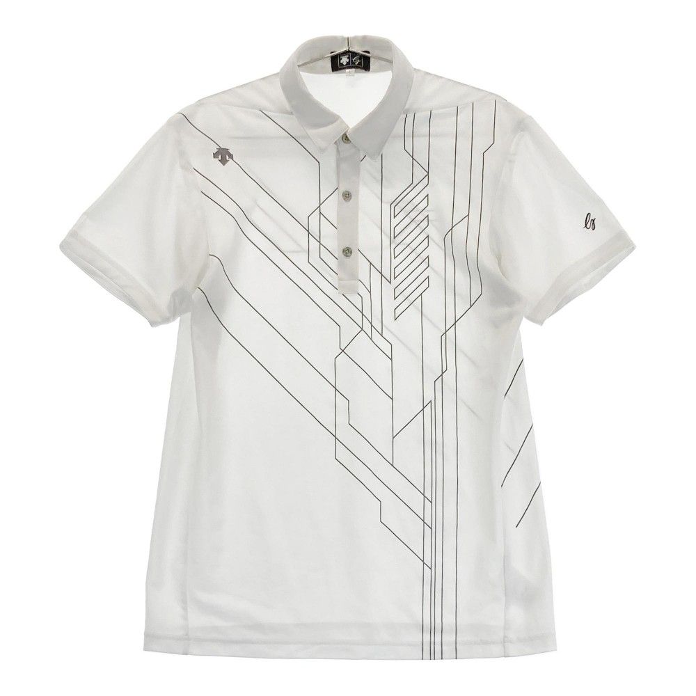 DESCENTE GOLF デサントゴルフ 半袖ポロシャツ 柄 ホワイト系 L [240101199196]# ゴルフウェア メンズ - メルカリ