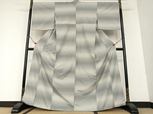 平和屋着物○花織 紬 市松文 暈し染め 正絹 逸品 AAAU8272zg - メルカリ 