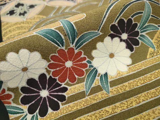 平和屋着物□豪華黒留袖 駒刺繍 立波飛鶴花文 金銀彩