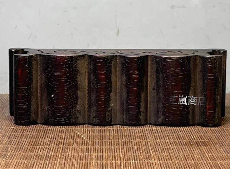 紫檀 象嵌貝殻 墨床 机面置物 筆架文房置物·案頭筆棚 書道具現代工芸品美術品 紫檀 象嵌貝殻 墨床 机面置物 筆架文房置物・案頭筆棚 書道具