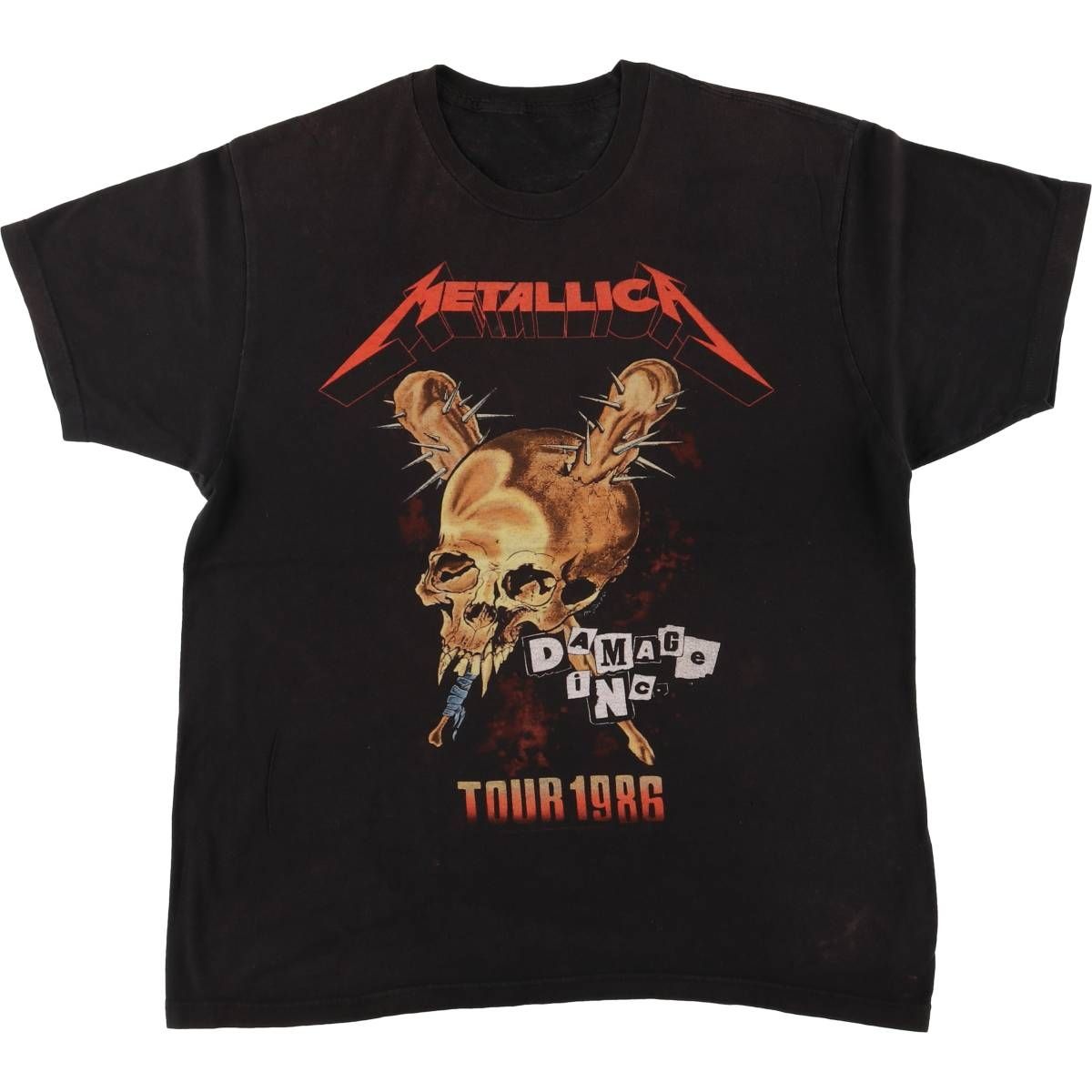 古着 METALLICA メタリカ ドクロ柄 スカル柄 バンドTシャツ バンT メンズXL相当|eaa541520