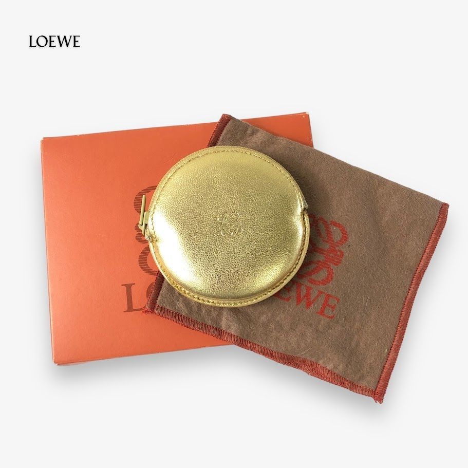 未使用 LOEWE コインケース ゴールド アナグラム レザー ロエベ 【鑑定済み】