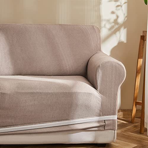 3人掛け_砂色 Topfinel ソファーカバー 3人掛け 肘付き 無地 北欧風 ストレッチ フィットタイプ 伸縮素材伸び良く 滑り止め 柔らかい 犬 猫 傷 防止 超便利 四季適用(砂色)