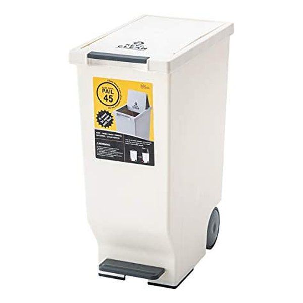 【新品】東谷 アズマヤ スライドペダルペール45L フタ付きゴミ箱 ホワイト W26×D44.5×H58 LFS-764WH (2564947)