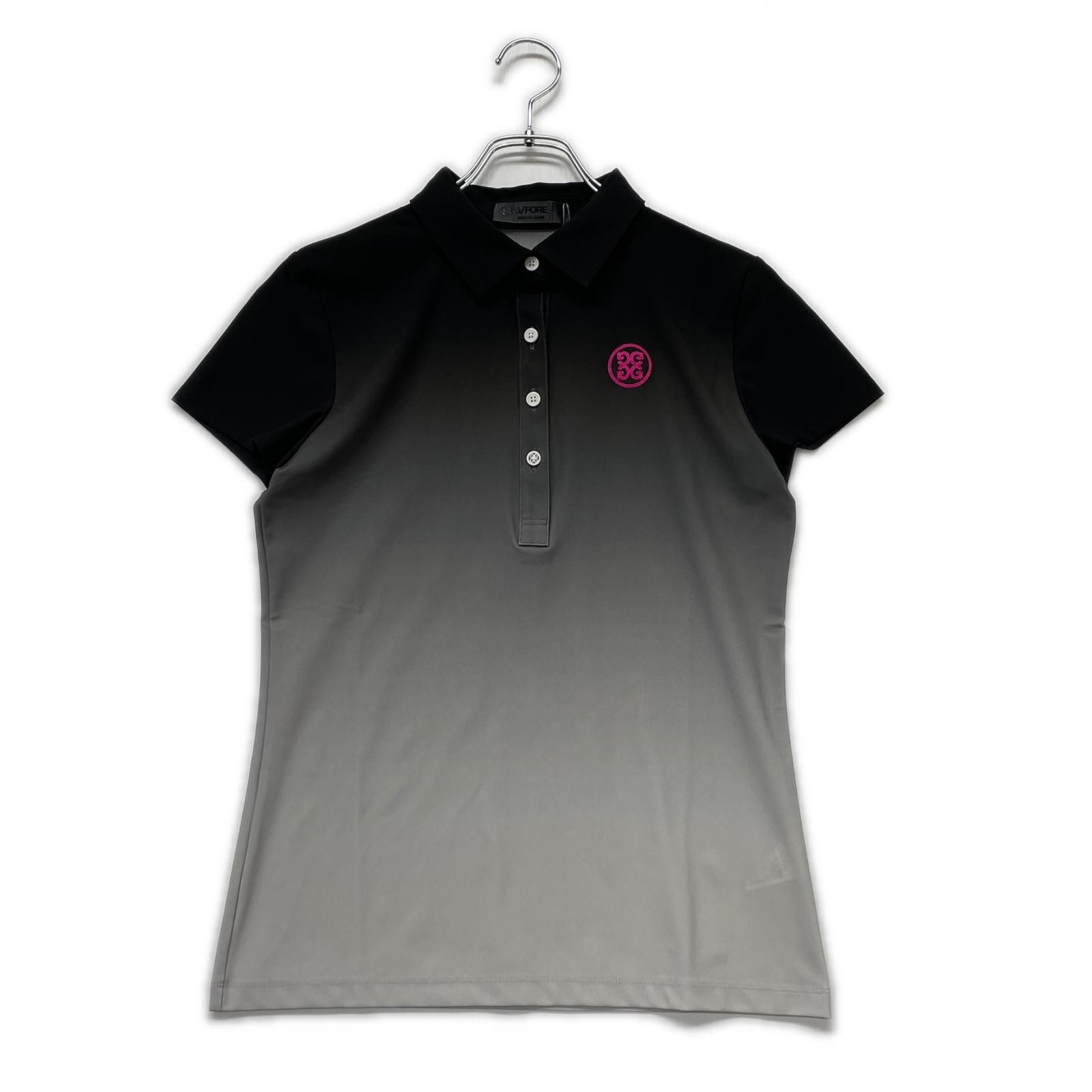 レディース ジーフォア G FORE 半袖ポロシャツ 38 M 黒系 ブラック系 グラデーションプリント