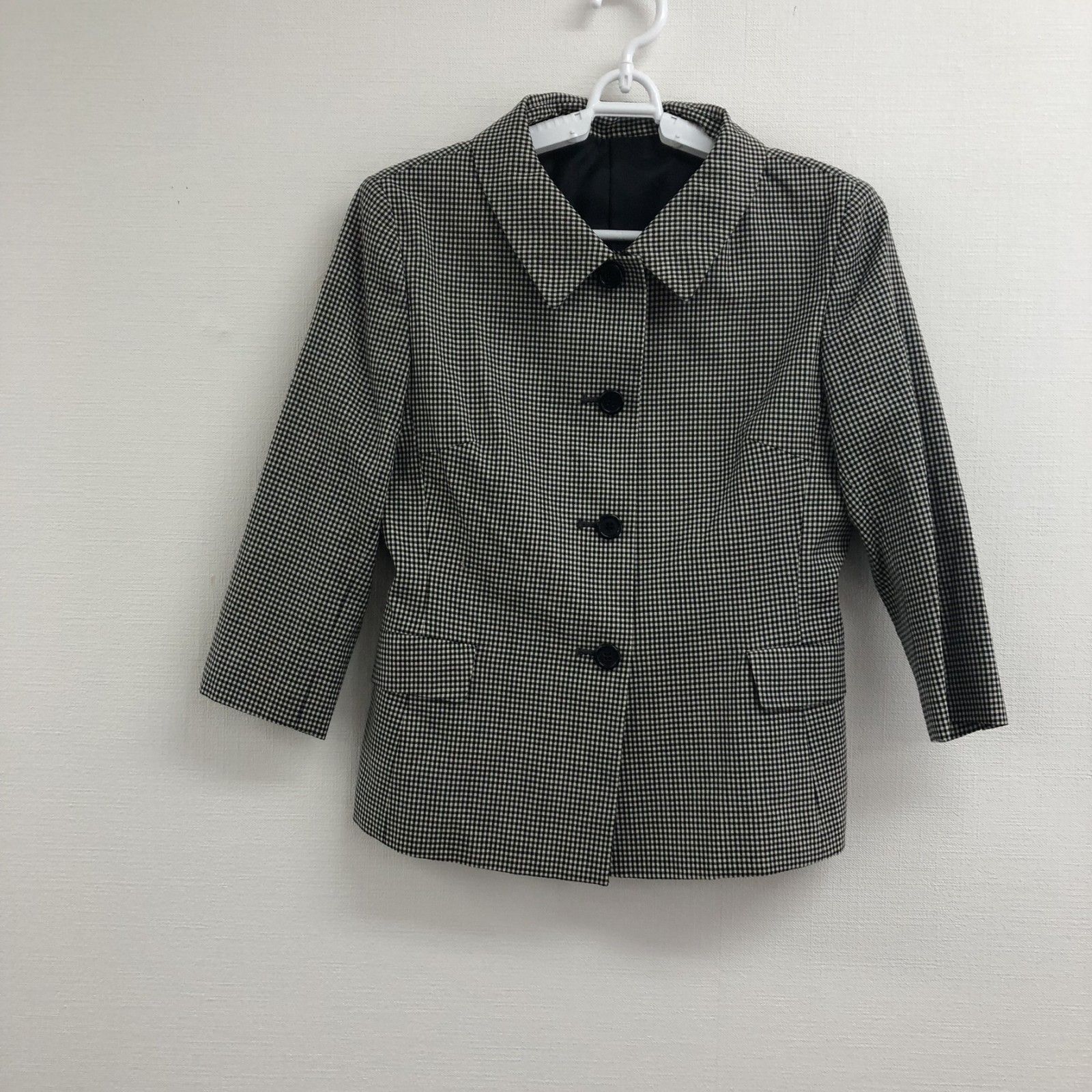 INED】イネド ジャケット アウター サイズ2 黒系 千鳥柄 - メルカリ 