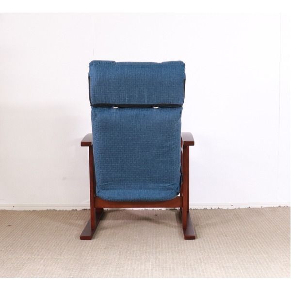 高座椅子/パーソナルチェア 【ヘッドレスト付き ブルー】 57×55×94cm