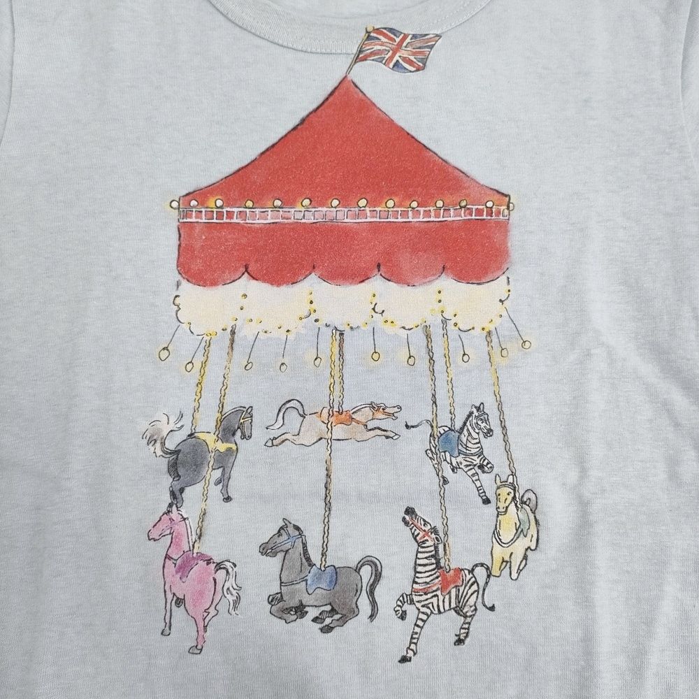 R&D.M.Co- MERRY-GO-ROUND T-SHIRT メリーゴーランド Tシャツ L 定18700円 6878 ライトブルー レディース オールドマンズテーラー【中古】5-1001S♪ R&D.M.Co- MERRY-GO-ROUND T-SHIRT メリーゴーランド Tシャツ L 定