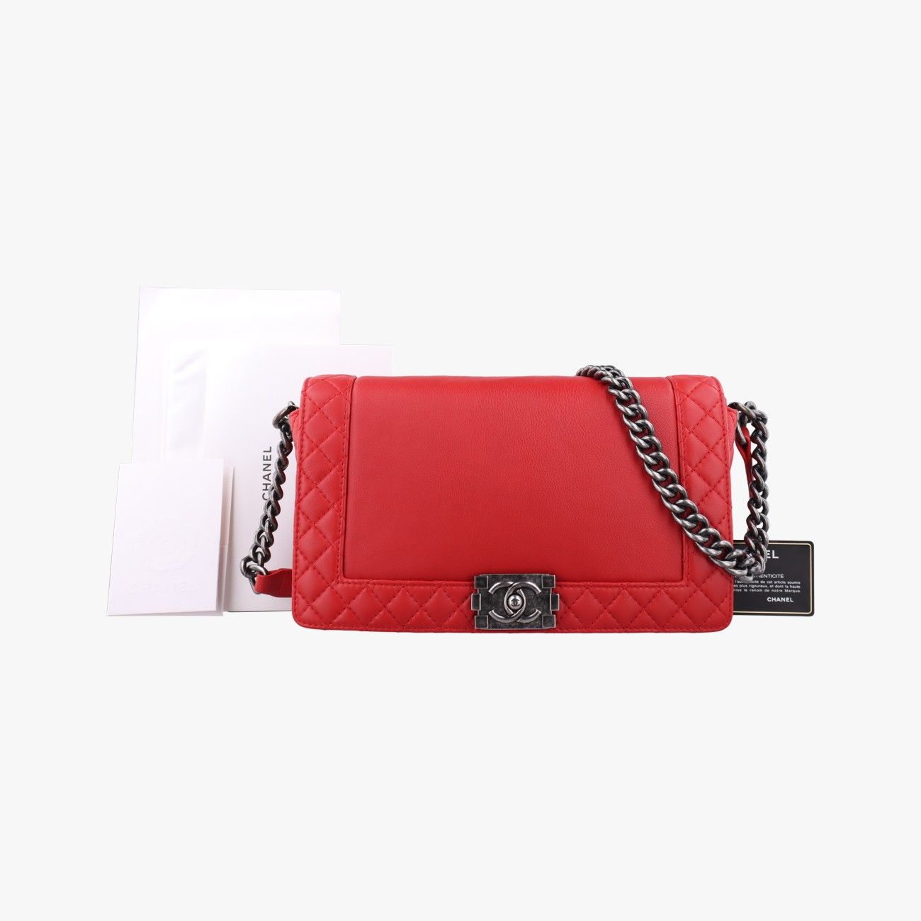 シャネルChanelボーイシャネル レッド レザー A67948 18786600