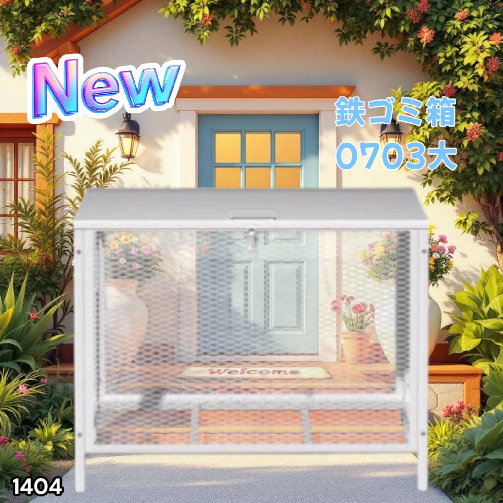1404 ごみステーション 340L ホワイト 大 ごみ箱 屋外 ふた付き