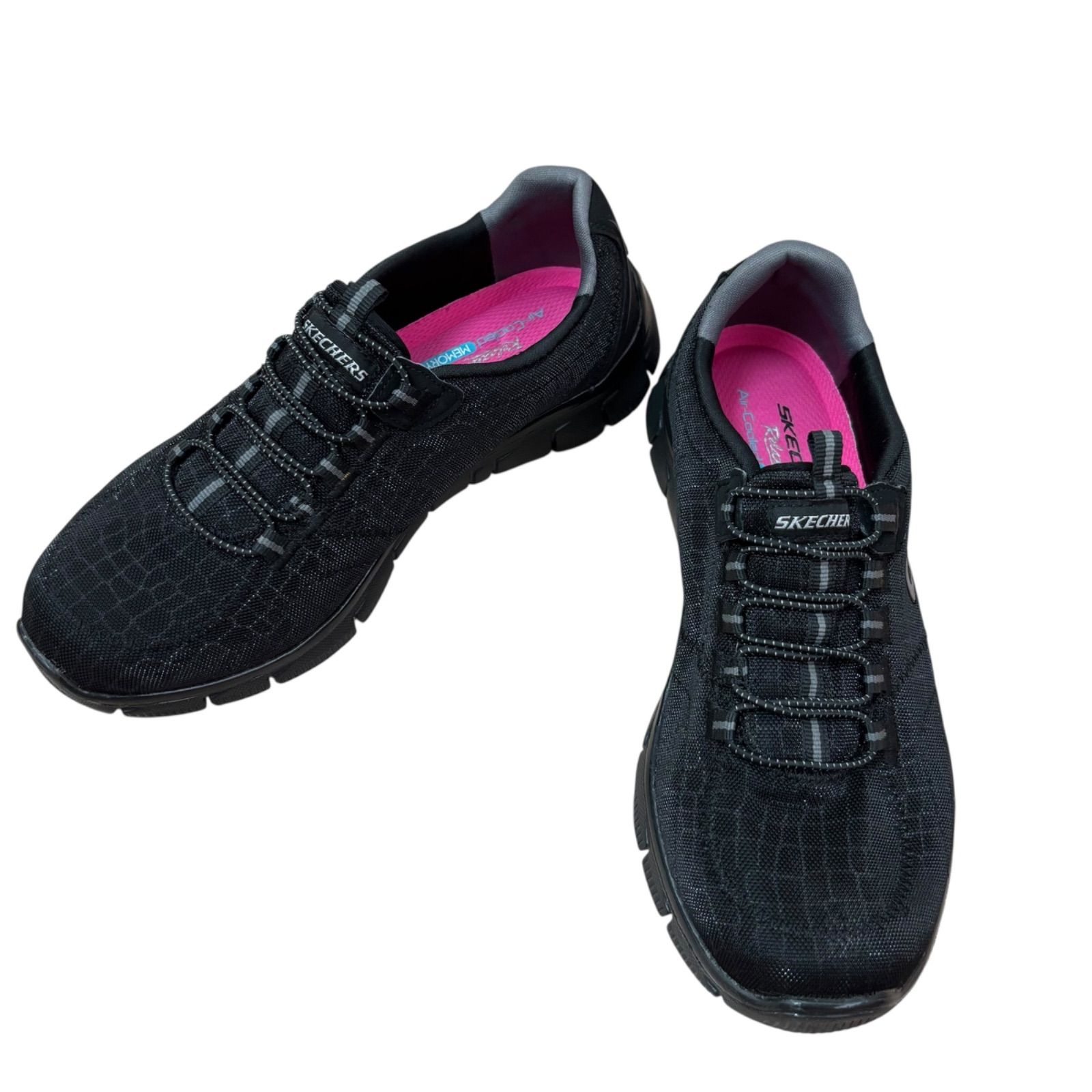 〖美品〗スケッチャーズ MEMORY FORM コンフォートシューズ フラット Z1414 SKECHERS スケッチャーズ スニーカー MEMORYFOAM ブラック