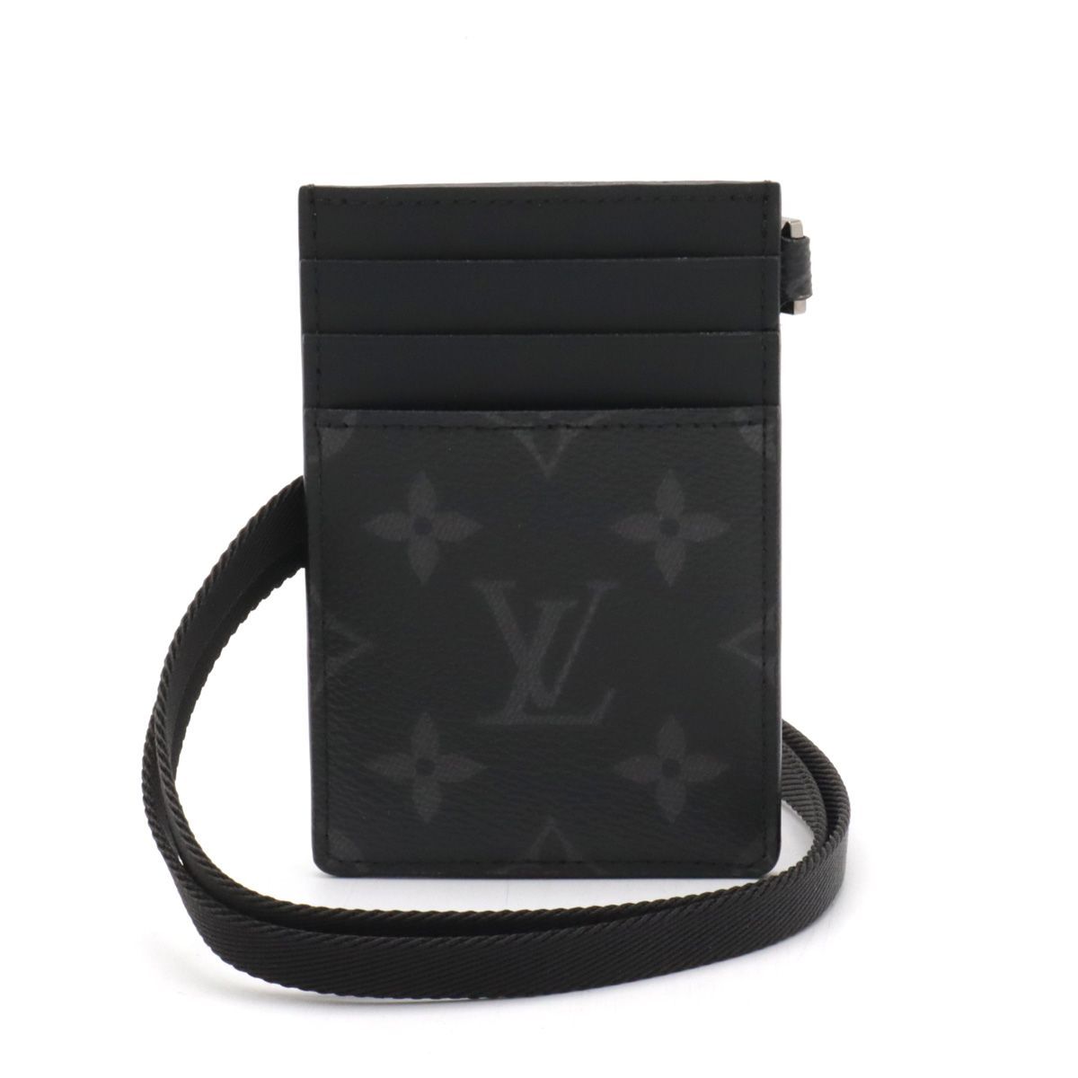 LOUIS VUITTON ルイ ヴィトン モノグラムエクリプス カードフォルダー ホルダー カードケース パスケース ネックストラップ付き M61690