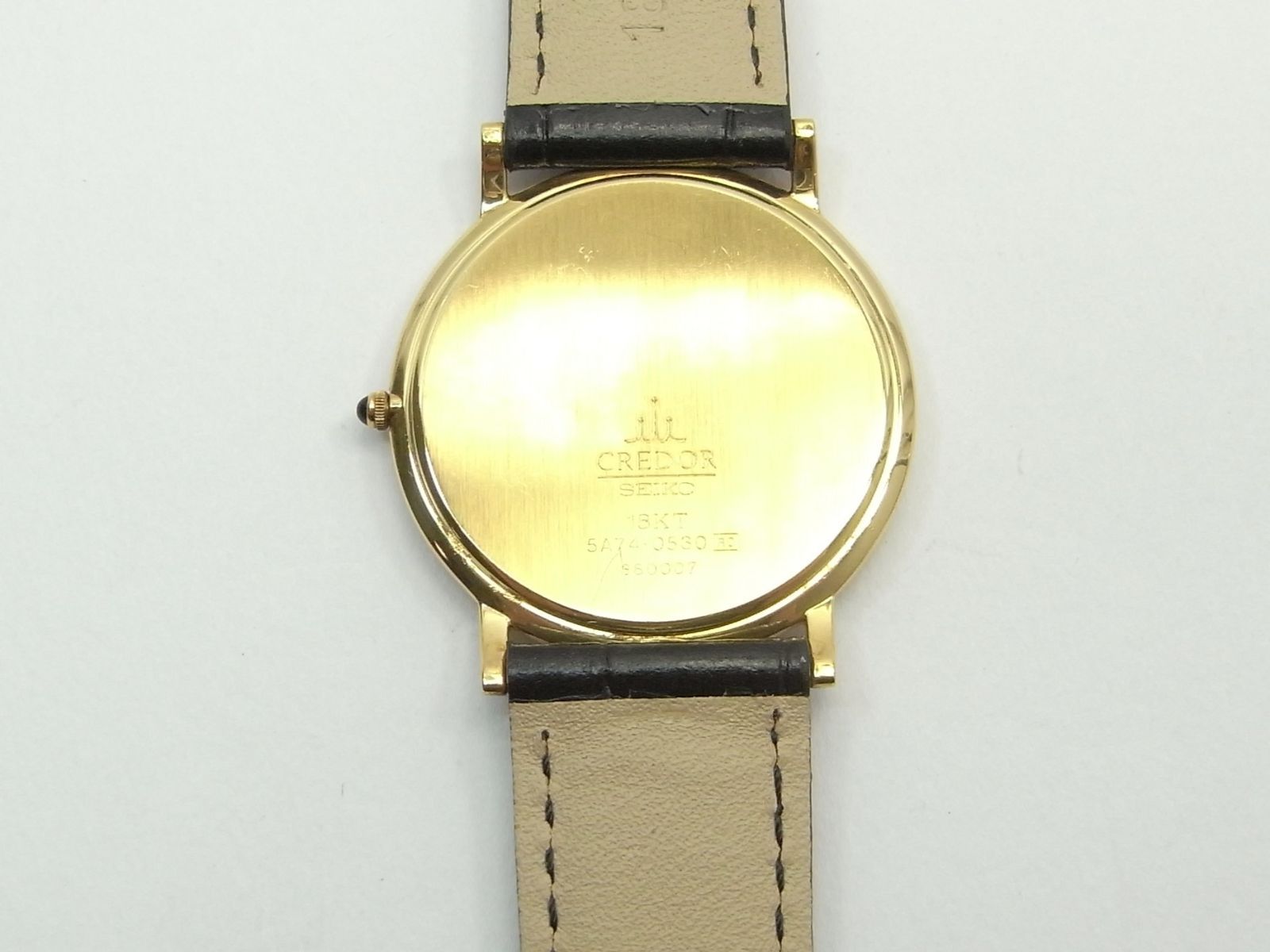 美品】SEIKO （ｾｲｺｰ） ｸﾚﾄﾞｰﾙ K18ｲｴﾛｰｺﾞｰﾙﾄﾞ 5A74-0530 ｱﾗﾋﾞｱ