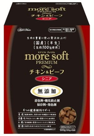同梱不可 6個セット ペティオ Add.Mate moresoftプレミアムチキン＆ビーフシニア600g