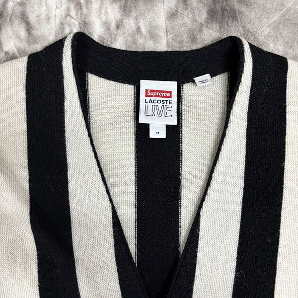 Supreme ラコステコラボ　ストライプカーディガン 国内正規品 Supreme - シュプリーム ×ラコステ Lacoste 19AW Stripe