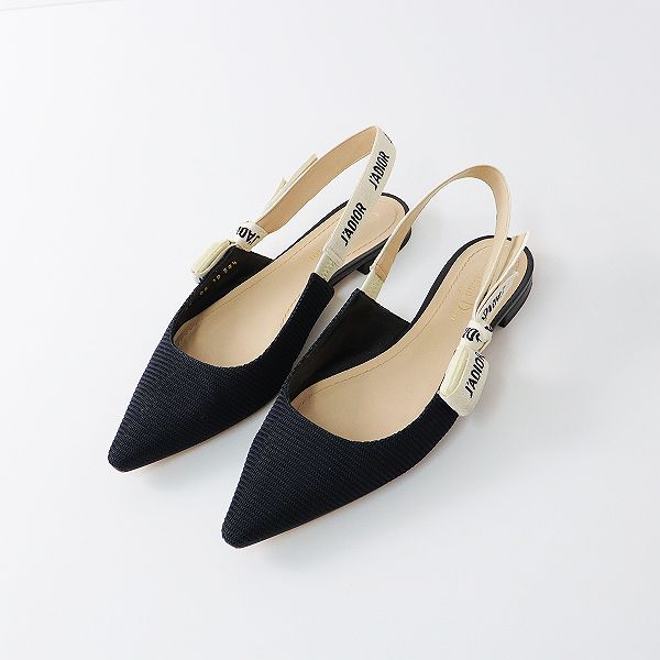 【美品】Dior ディオール リボンストラップ フラットシューズ 36 美品 Christian Dior クリスチャンディオール J'ADIOR リボン