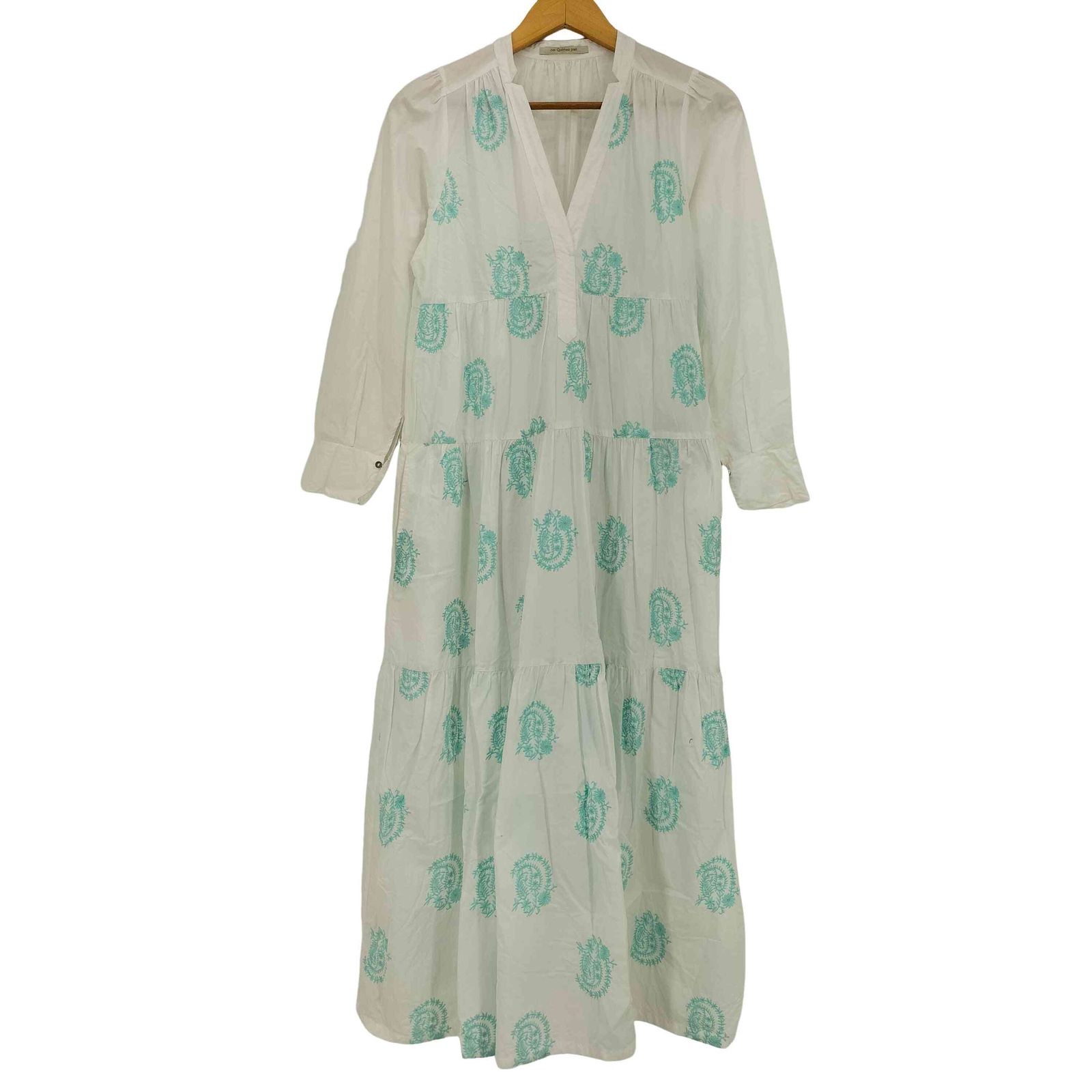ヌキテパ NE QUITTEZ PAS 24ss Poplin Paisley Embroidery Tired Dress 