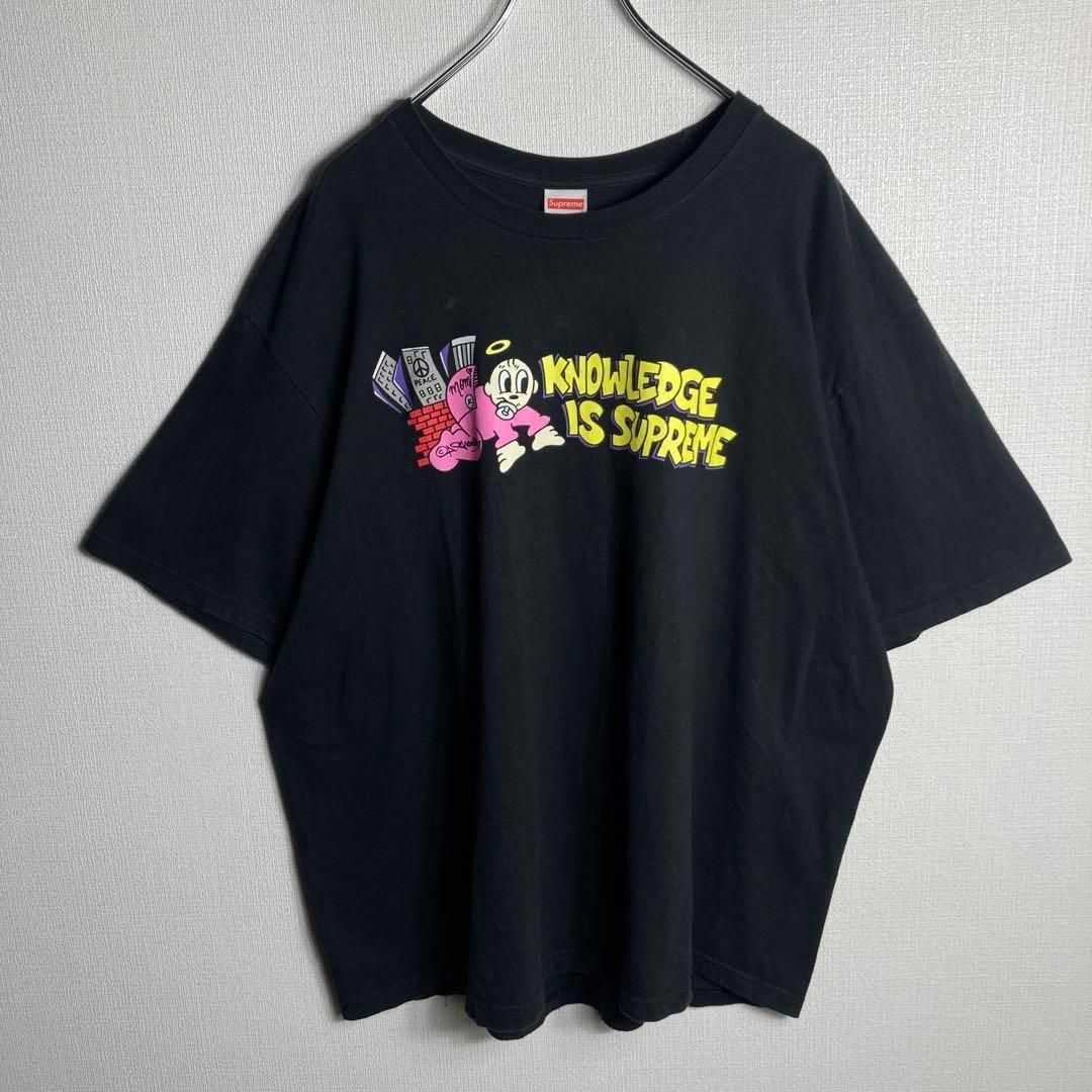 希少XLサイズ】シュプリーム ワンポイントロゴ入りTシャツ 黒