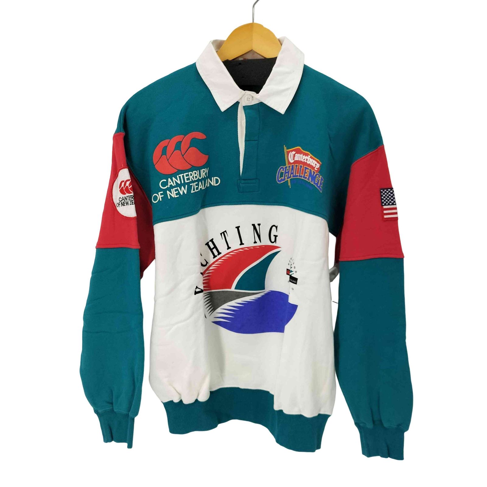 カンタベリーNZラガーシャツ バックロゴ クレイジーパターン ワッペン 日本製 カンタベリーNZラガーシャツ バックロゴ クレイジーパターン