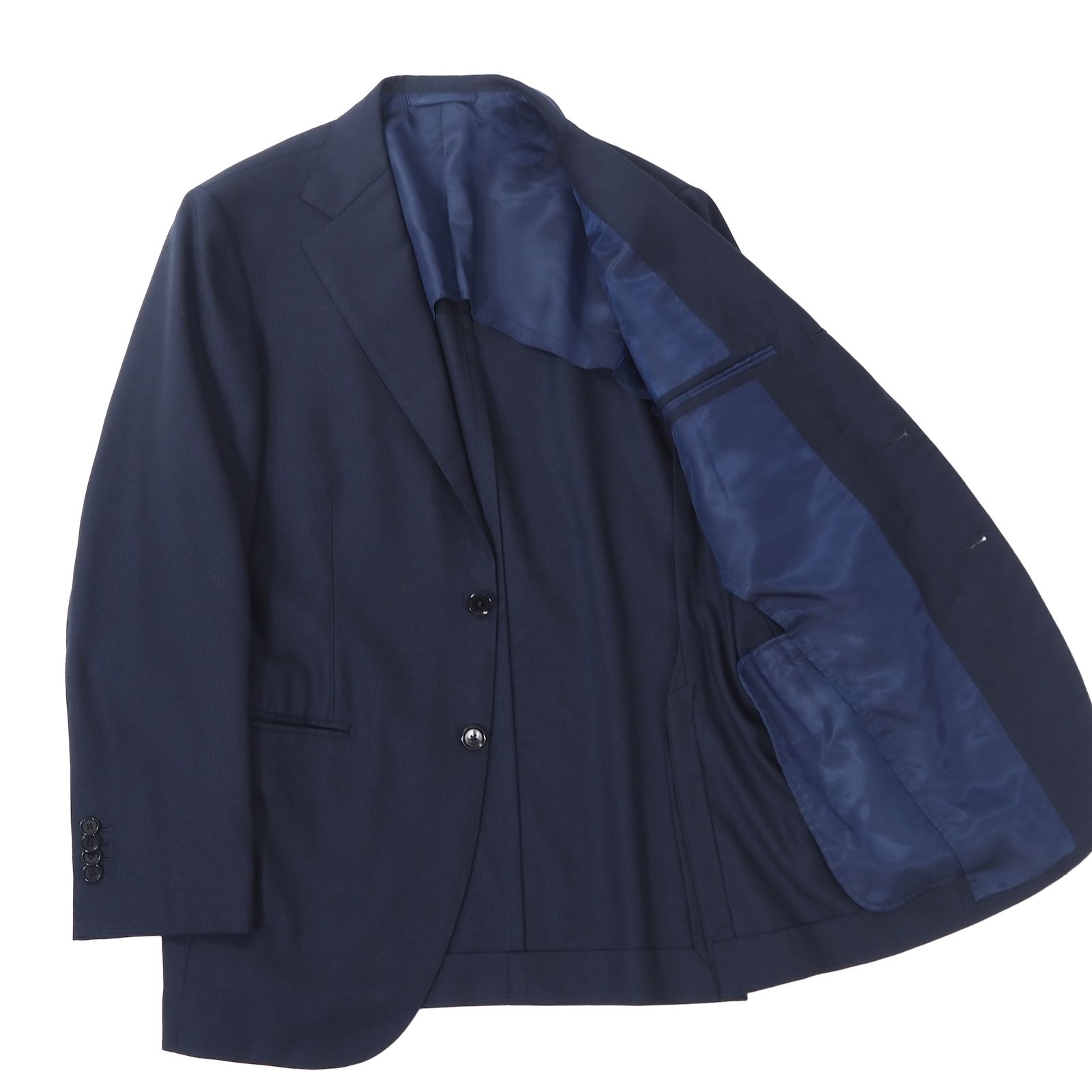 【美品】BEAMS F ビームスエフ セットアップ ストライプ ネイビー M 美品 BEAMS F ビームスエフ スーツセットアップ ネイビー ストライプ