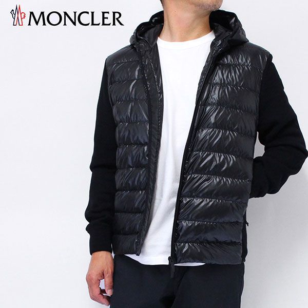 モンクレール MONCLER  メンズ ニットダウン コンビネーション ブルゾン【ブラック】 9B00004 M1113 999/【2023-24AW】m-outer