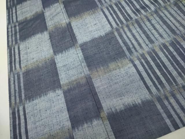 平和屋着物▽上質な紬 単衣 縞 正絹 逸品 CAAV3774dy