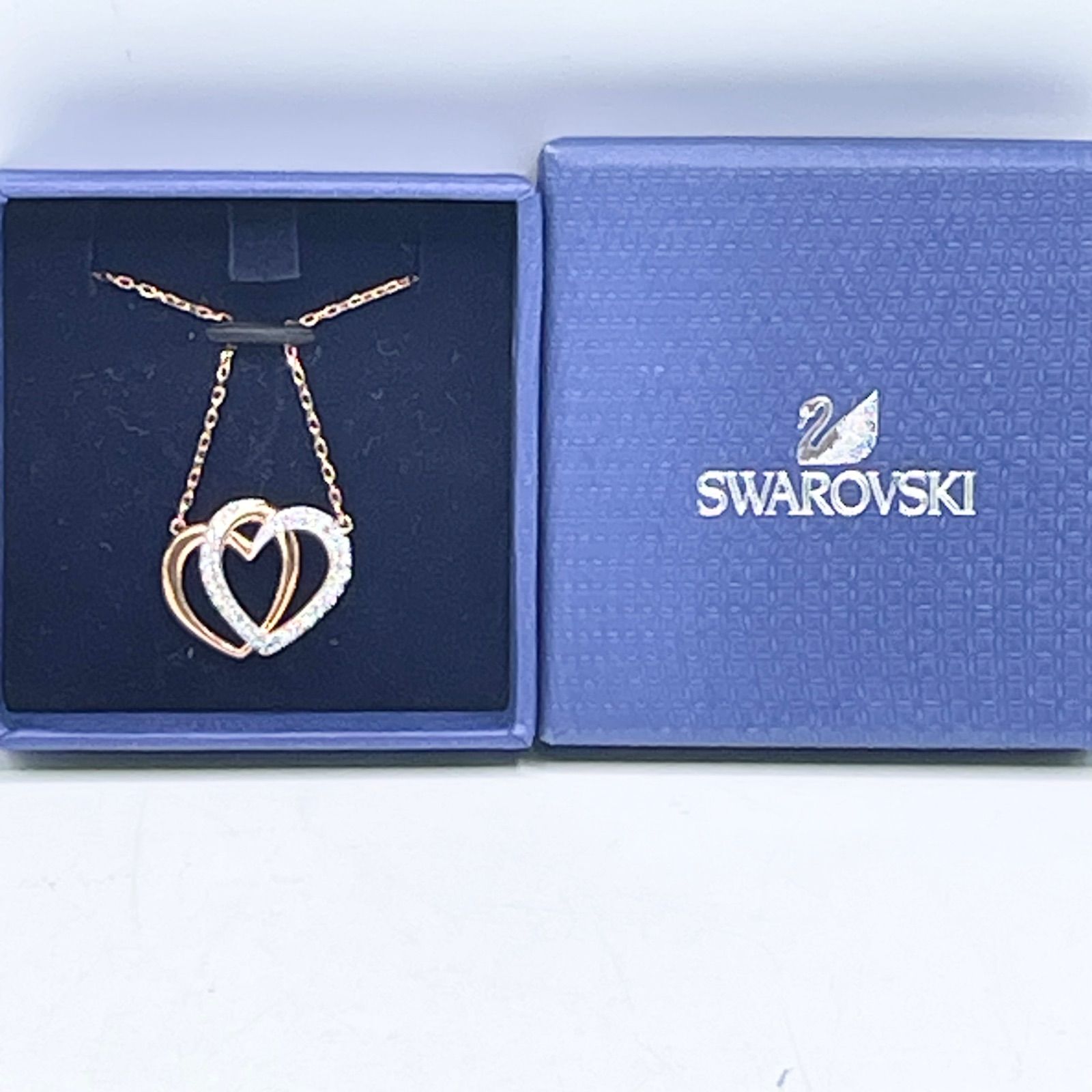 SWAROVSKI スワロフスキー レディース ダブルハート ネックレス 