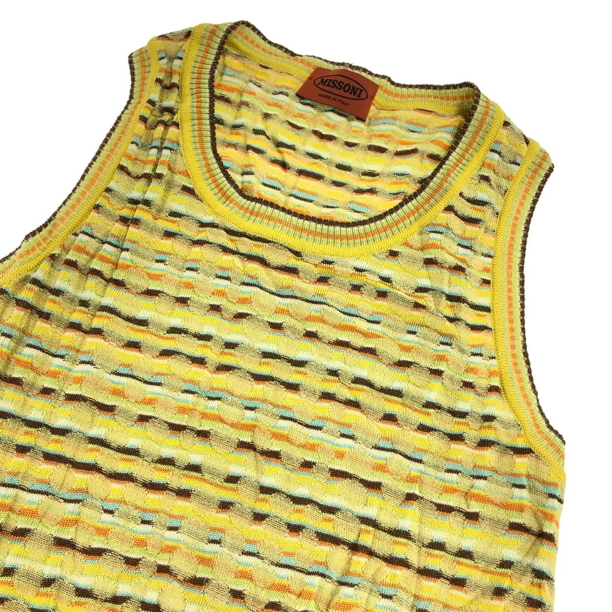 MISSONI ミッソーニ ノースリーブ ニット ワンピース イエロー  