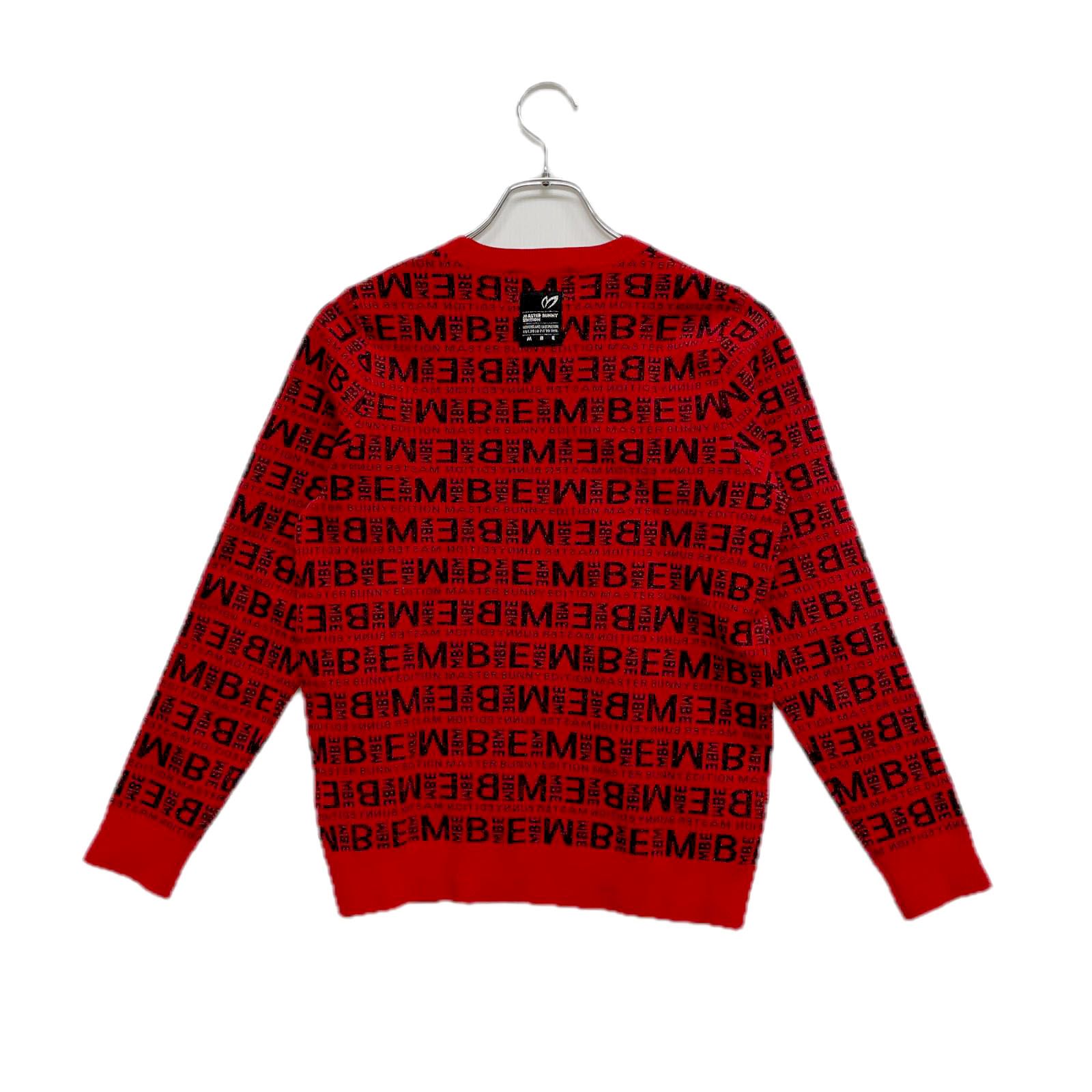 レディース マスターバニーエディション MASTER BUNNY EDITION セーター 0 S 赤 レッド 長袖 クルーネック 総柄