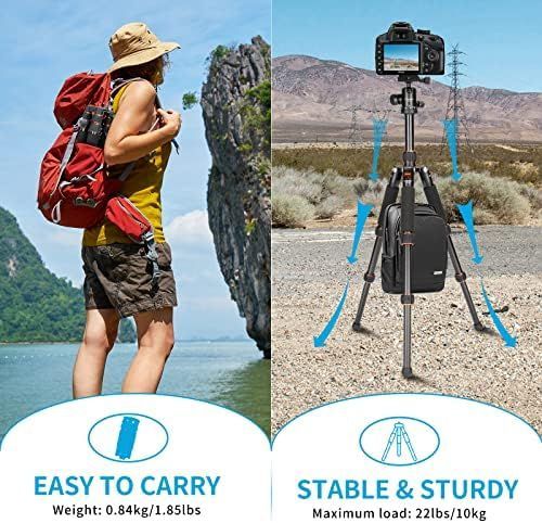 ミニ三脚アルミニウム合金卓上三脚高さ21-63.5cm デジタル一眼レフカメラビデオカムコーダー用キャリングバッグ付き