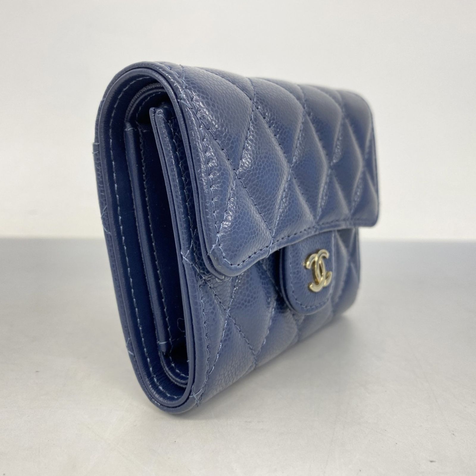CHANELシャネル　マトラッセ財布　ネイビー CHANEL(シャネル) キャビアスキンマトラッセウォレット 22666608