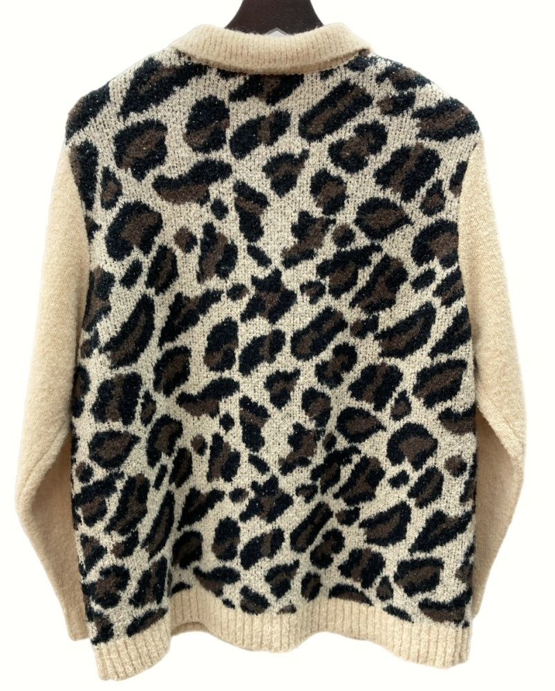 ティーモダンストリートウエア TTT MSW 21AW LEOPARD KNIT CARDIGAN ニット アクリル ウール ナイロン フロントボタン TTT-2021AW-KT08 カーディガン ヒョウ柄・レオパード柄 ベージュ Mサイズ 104MT-567