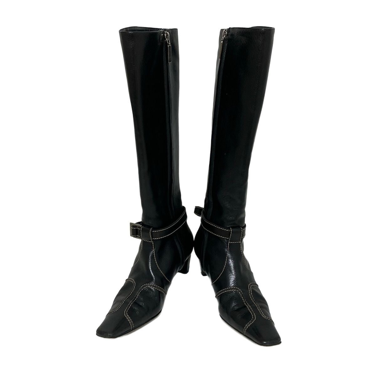 CELINE セリーヌ ロングブーツ 35 1 2 C レディース - 黒 レザー