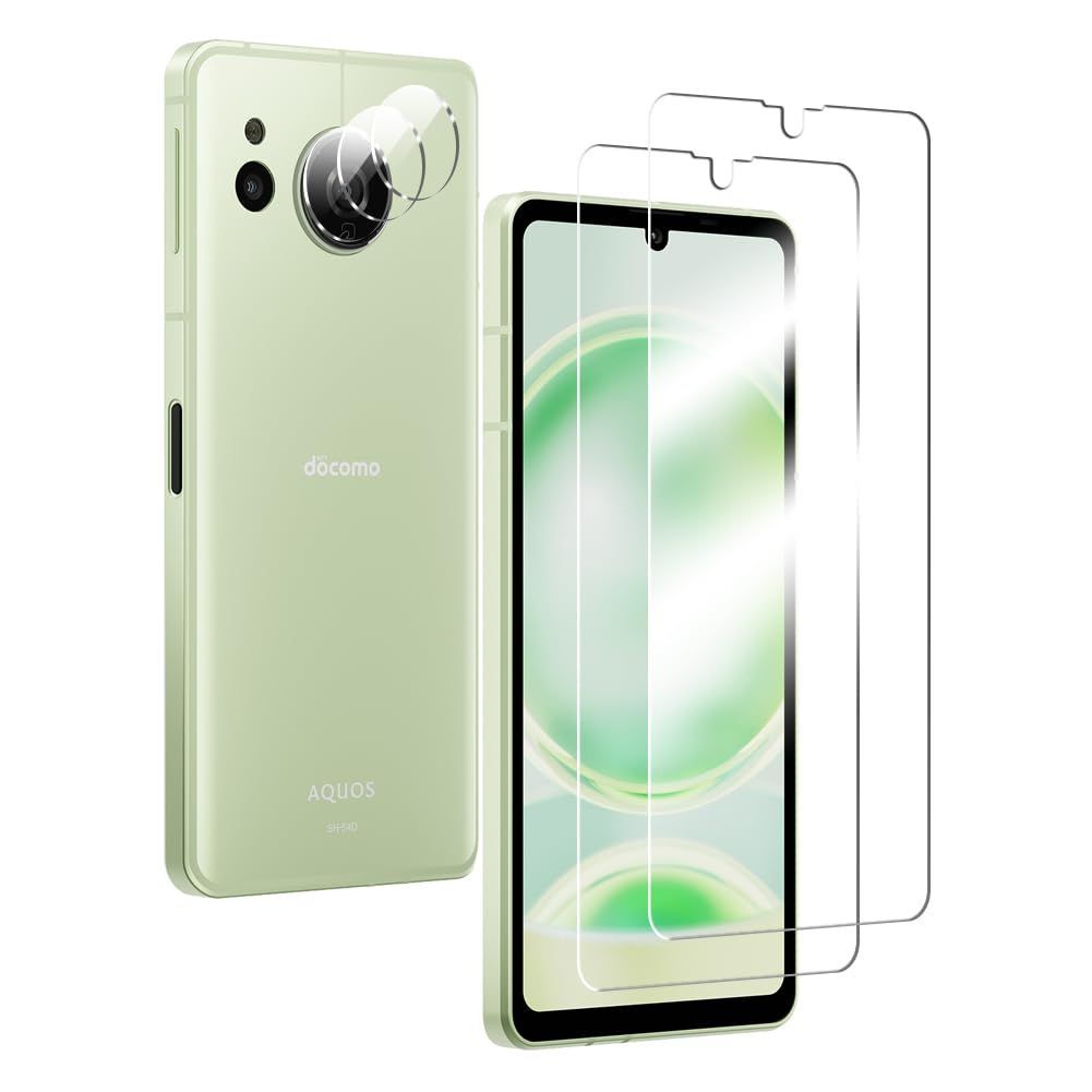 【人気商品】AQUOS sense8 フィルム 2枚 + カメラフィルム 2枚 【旭硝子素材製】 強化ガラス 液晶保護フィルム 【気泡防止】SHG11 SH-54D 対応 Besecou
