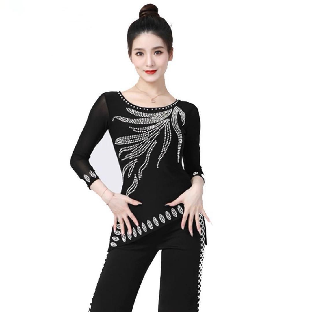 新品未使用 ストーン付トップス ダンスの練習にもダンスパーティにも使える