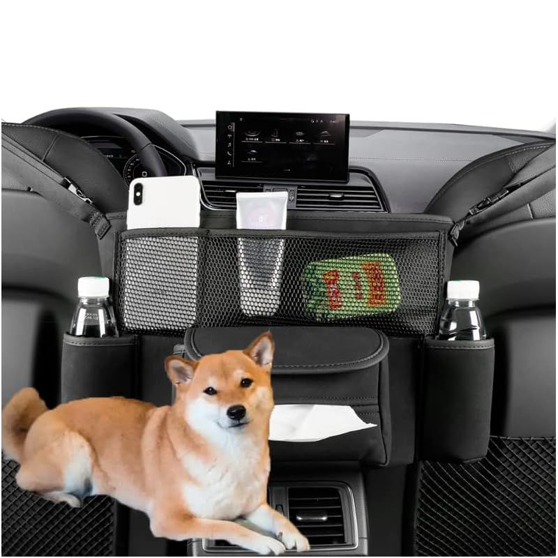 JEYODA 車 収納バッグ シートバックポケット 汚れに強い 省スペース お洒落 羊のスエード 取り付け簡単 後部座席収納バッグ 大容量レザー素材 車内装 内用 前部座席用 座席隙間収納 多機能 壁