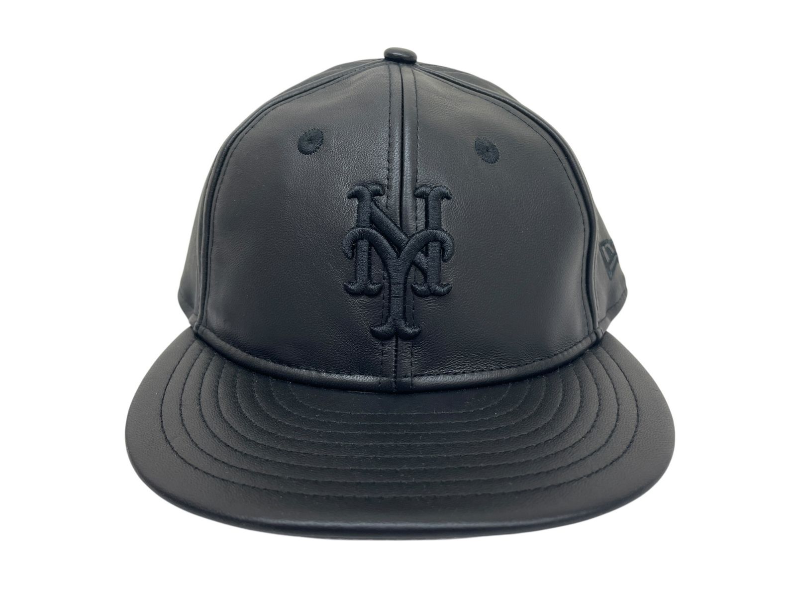 NEWERA ニューエラ レザーキャップ GENUINE LEATHER CAP 本革 MLB ニューヨークメッツ 60585326 F ブラック メンズ|043