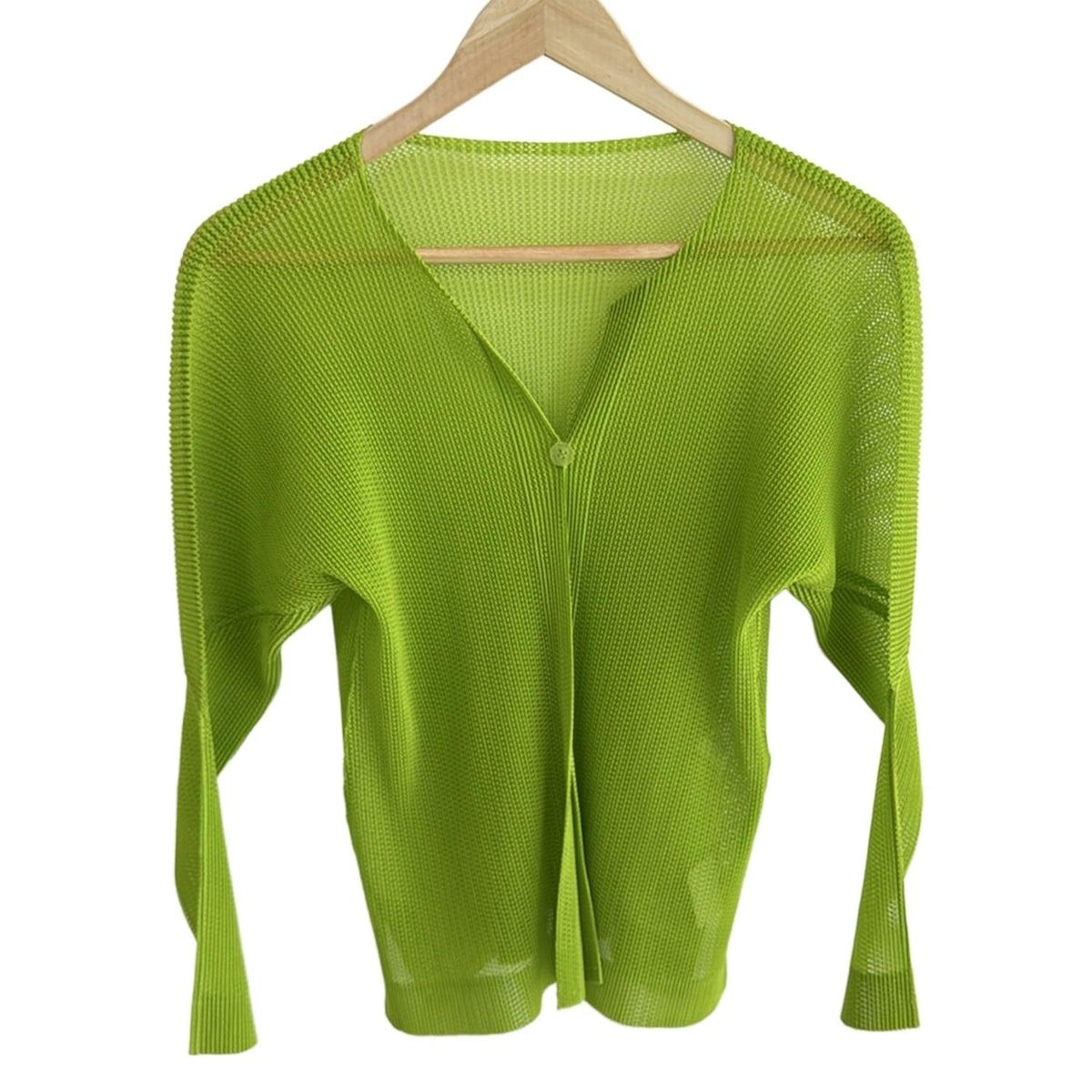 PLEATS PLEASE プリーツプリーズ　カーディガン　グリーン　サイズ3 プリーツプリーズ PLEATS PLEASE カーディガン 3 グリーン