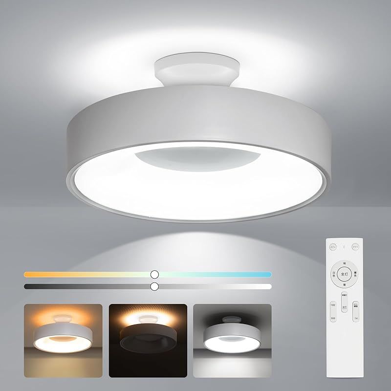 [禄越] シーリングライト 間接照明 8畳 36W LED ライト 照明器具 12段階 調光調色 リモコン付 常夜灯 消灯タイマー ledシーリングライト おしゃれ 省エネ 簡単取付 天井照明 和室 洋室 寝室 廊下 